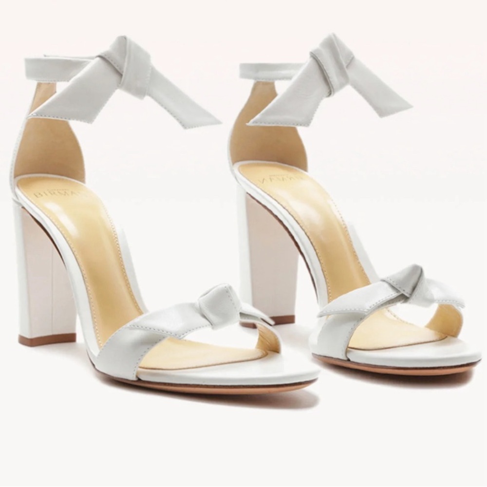 Alexandre Birman White Heels with Bow Detail